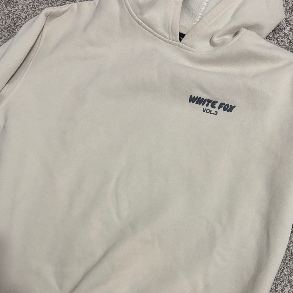 White Fox Cream hoodie